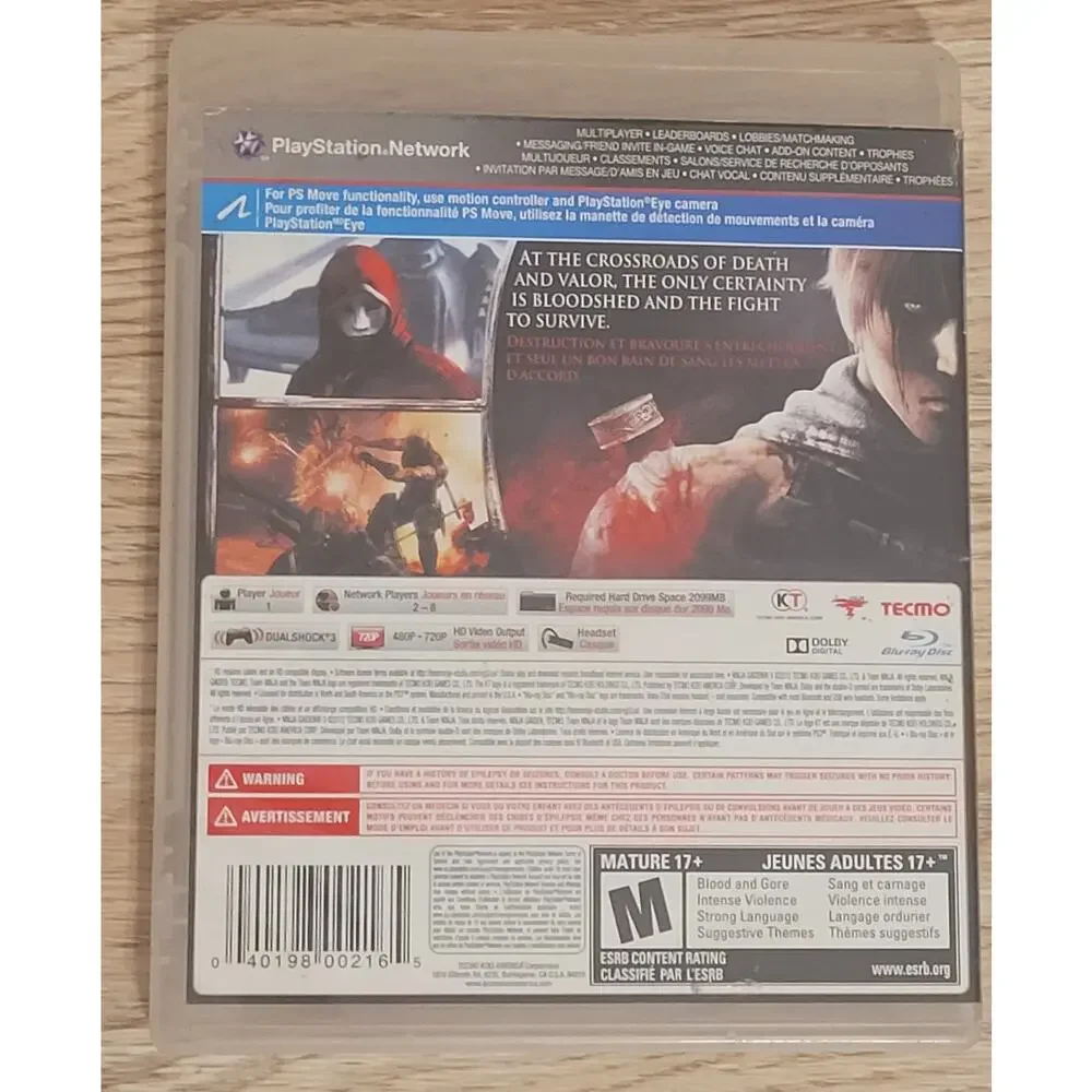 Ninja Gaiden 3 (Sony PlayStation 3, 2012) No Manual Pre-owned Untested